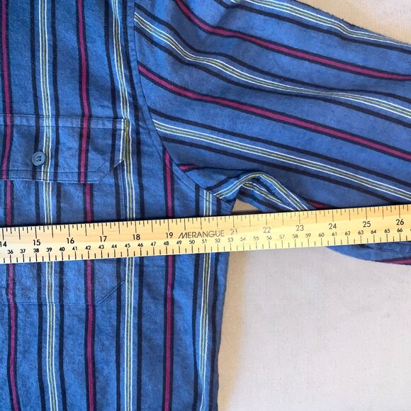 Vintage Sears Wearmaster Stripped Long Sleeve Causal Shirt Heritage Normcore - Picture 14 of 16